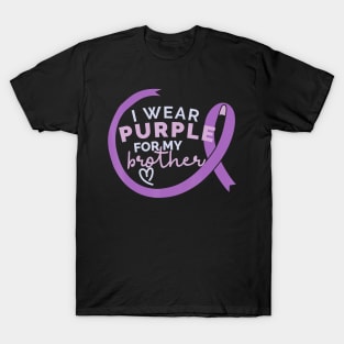 I WEAR PURPLE FOR MY BROTHER Alzheimer Awareness Walk Meme Gift T-Shirt